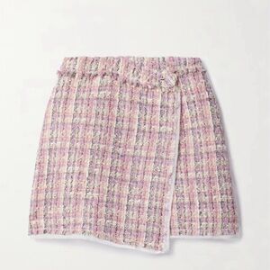 LoveShackFancy Lavender Tweed Mini Skirt